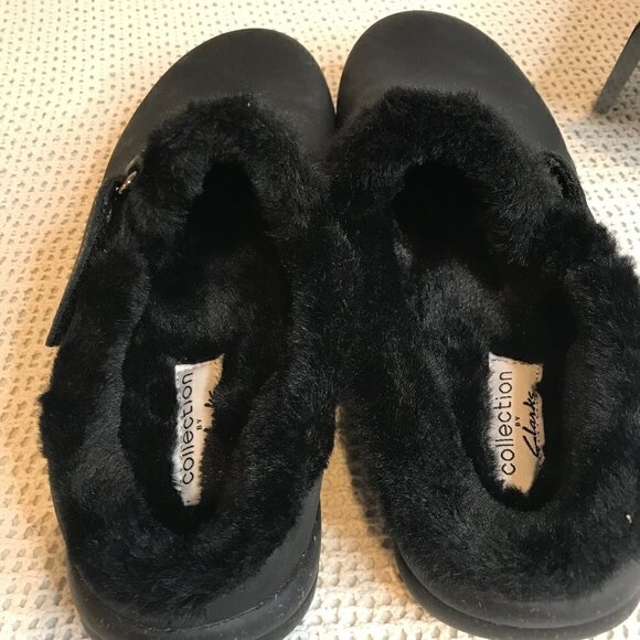 Clarks ROSEVILLE BLACK LEATHER CLOGS SIZE 5.5 NEW - Picture 2 of 6